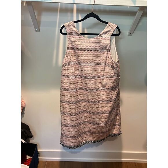 Lord and Taylor Tweed with fringe hem double lined sleeveless - Picture 1 of 3